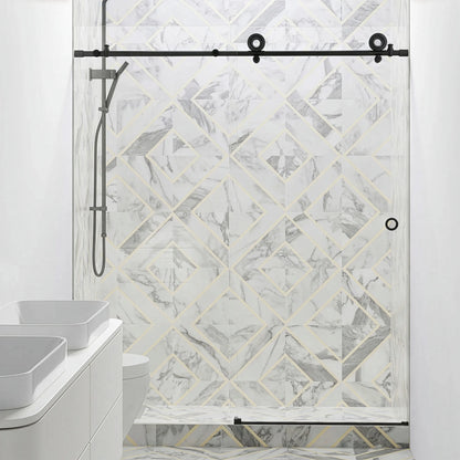 Hugo Matte Black Sliding Shower Door (NJ)