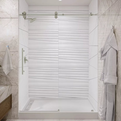 Briza Brushed Stainless Sliding Shower Door (NJ)