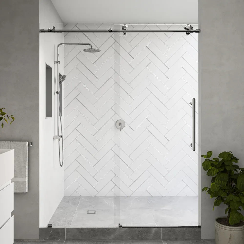 Diamond Polished Stainless Sliding Shower Door including Installation (NJ)