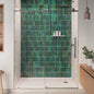 Diamond Brushed Stainless Sliding Shower Door (NJ)