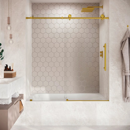 Diamond Satin Gold Sliding Shower Door including Installation (NJ)