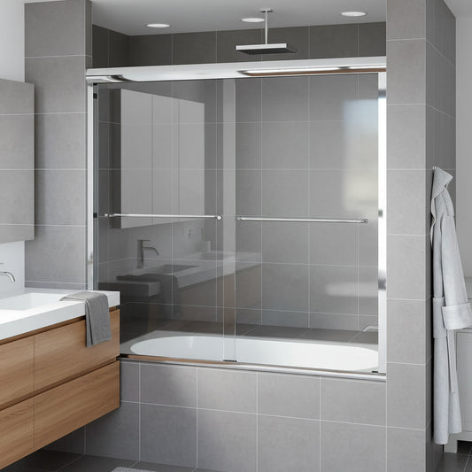 Strada Polished Chrome Bypass Sliding Shower Door (NJ)