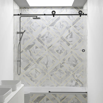 Hugo Matte Black Sliding Shower Door (NJ)