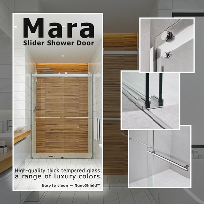 Mara Polished Chrome Bypass Sliding Shower Door including Installation (NJ)