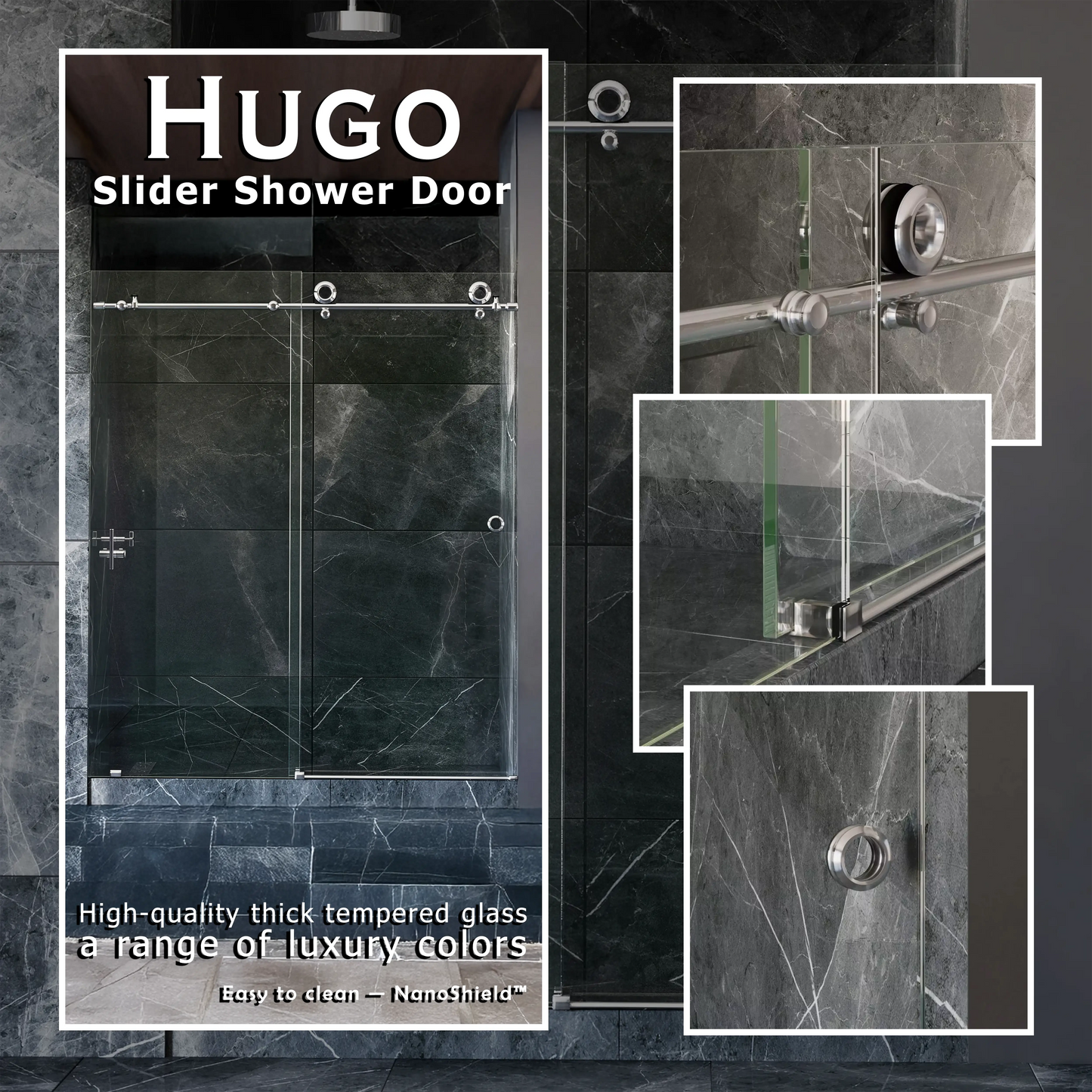 Hugo Polished Stainless Sliding Shower Door including Installation (NJ)