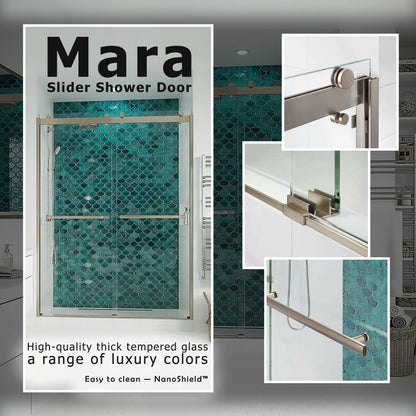 Mara Brushed Nickel Bypass Sliding Shower Door including Installation (NJ)