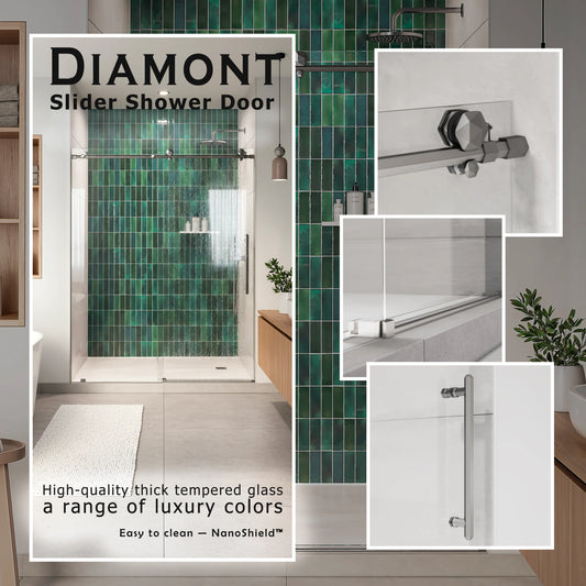 Diamond Brushed Stainless Sliding Shower Door including Installation (NJ)