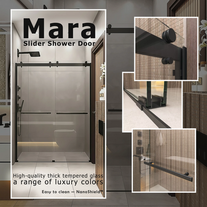 Mara Matte Black Bypass Sliding Shower Door including Installation (NJ)