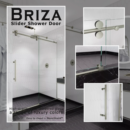 Briza Brushed Stainless Sliding Shower Door including Installation (NJ)