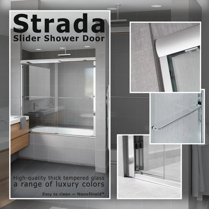 Strada  Polished Chrome Bypass Sliding Shower Door including Installation (NJ)