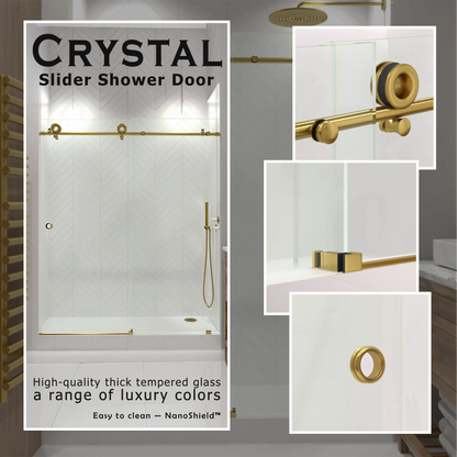 Crystal Satin Gold Sliding Shower Door including Installation (NJ)