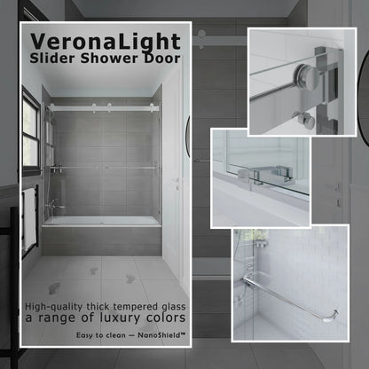 Verona Light Polished Chrome Bypass Sliding Shower Door including Installation (NJ)