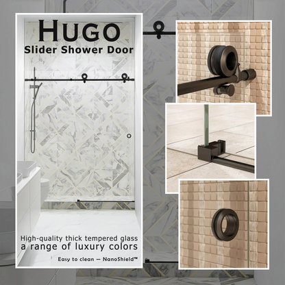 Hugo Matte Black Sliding Shower Door including Installation (NJ)