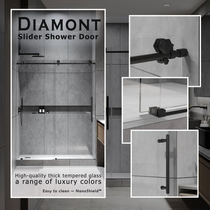 Diamond Matte Black Sliding Shower Door including Installation (NJ)