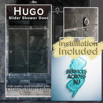Hugo Polished Stainless Sliding Shower Door including Installation (NJ)