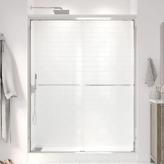 Strada Polished Chrome Bypass Sliding Shower Door (NJ)