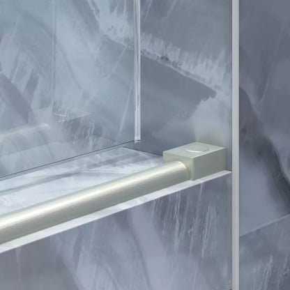 Cosmo Brushed Stainless Frameless Sliding Shower Door (NJ)