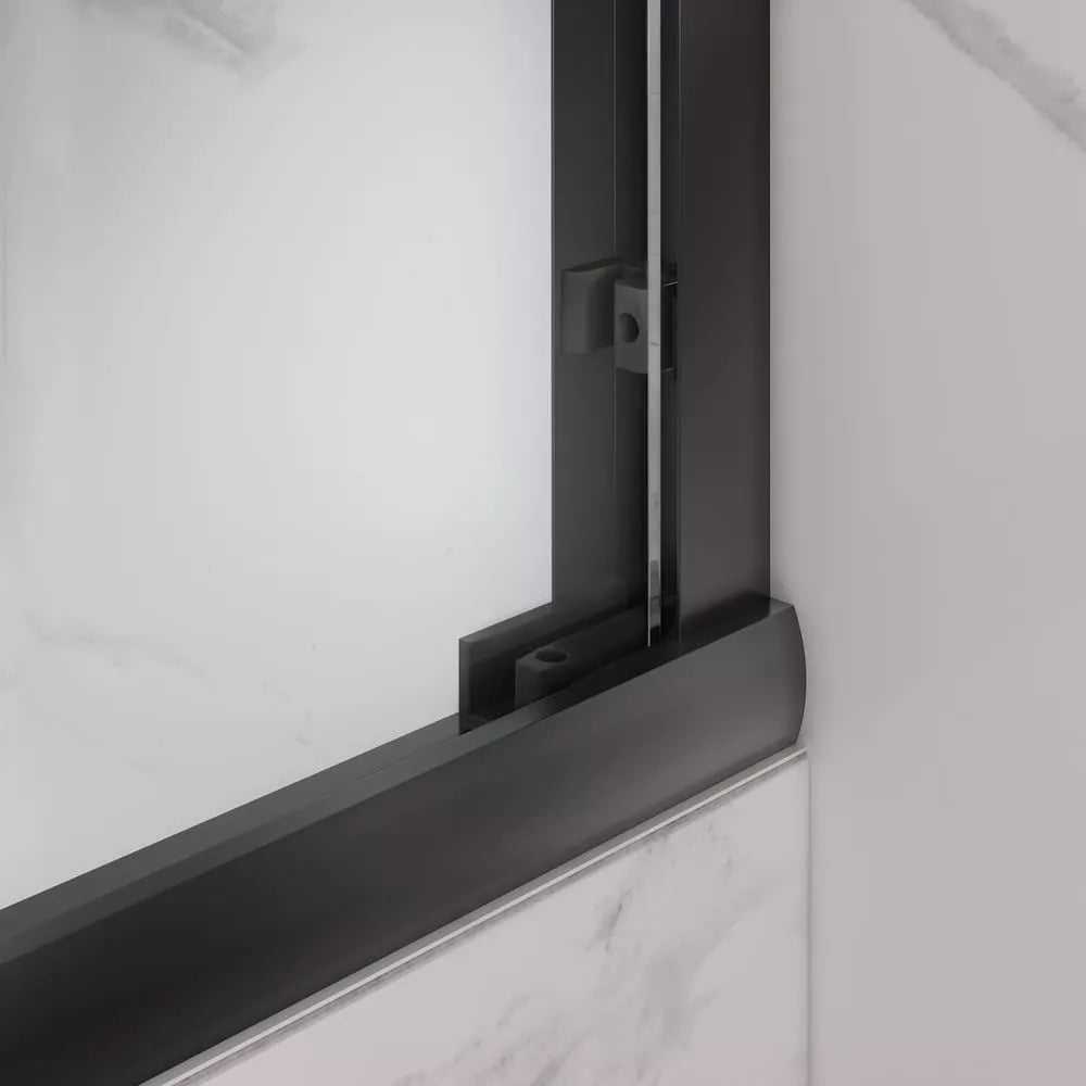Strada Matte Black Bypass Sliding Shower Door (NJ)