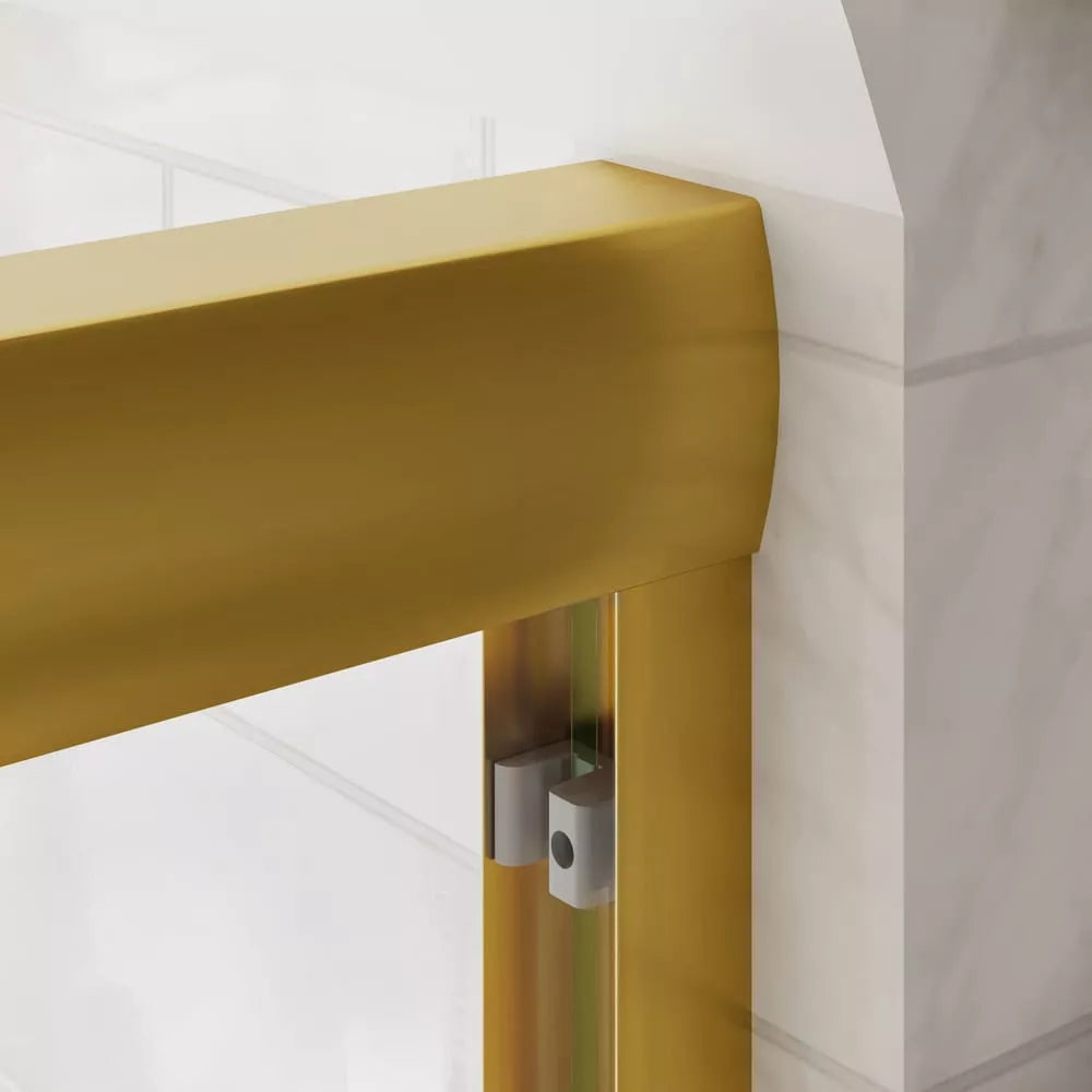 Strada Satin Gold Bypass Sliding Shower Door including Installation (NJ)