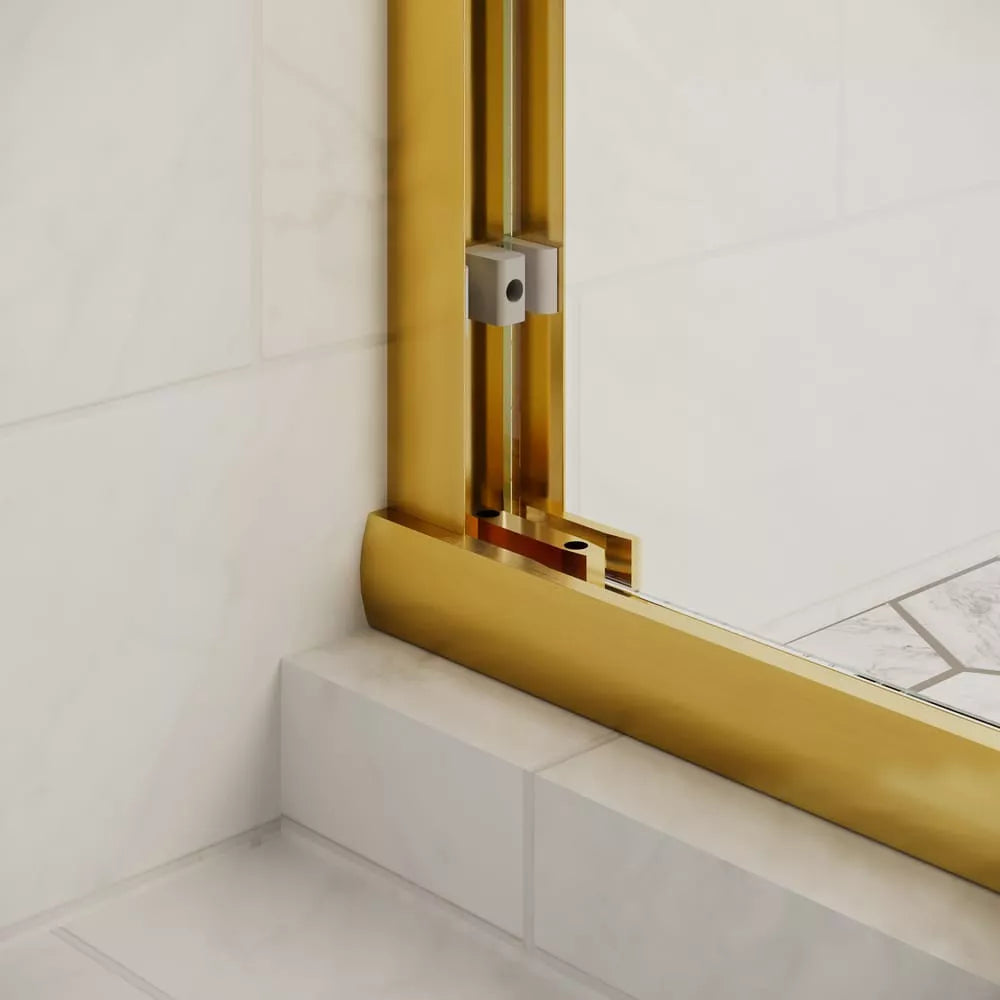 Strada Satin Gold Bypass Sliding Shower Door including Installation (NJ)