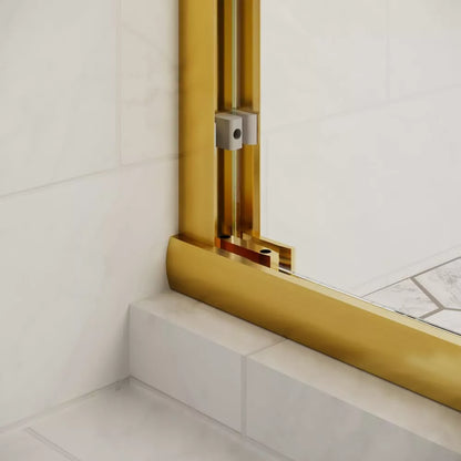 Strada Satin Gold Bypass Sliding Shower Door including Installation (NJ)