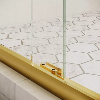 Strada Satin Gold Bypass Sliding Shower Door including Installation (NJ)