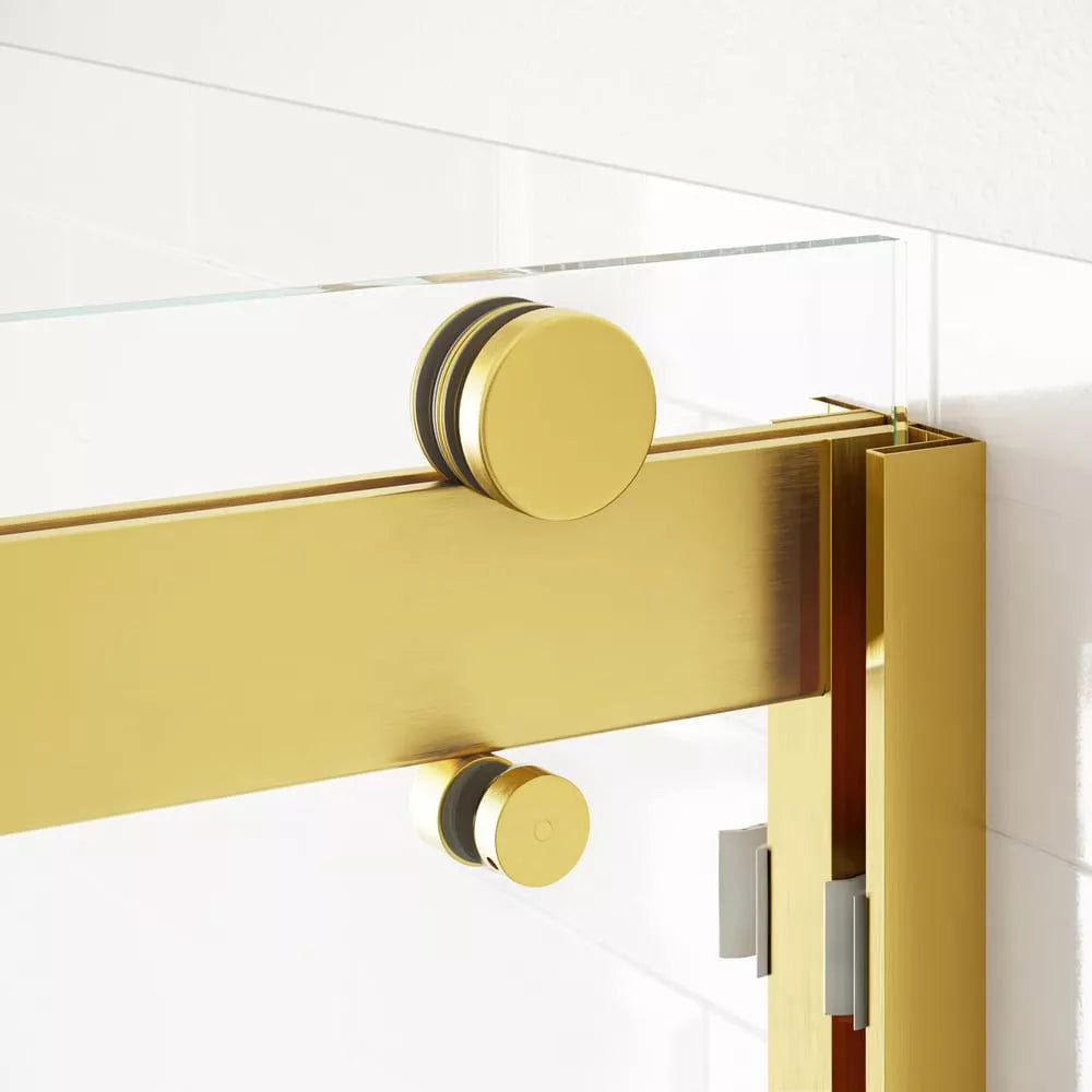 Mara Satin Gold Bypass Sliding Shower Door (NJ)