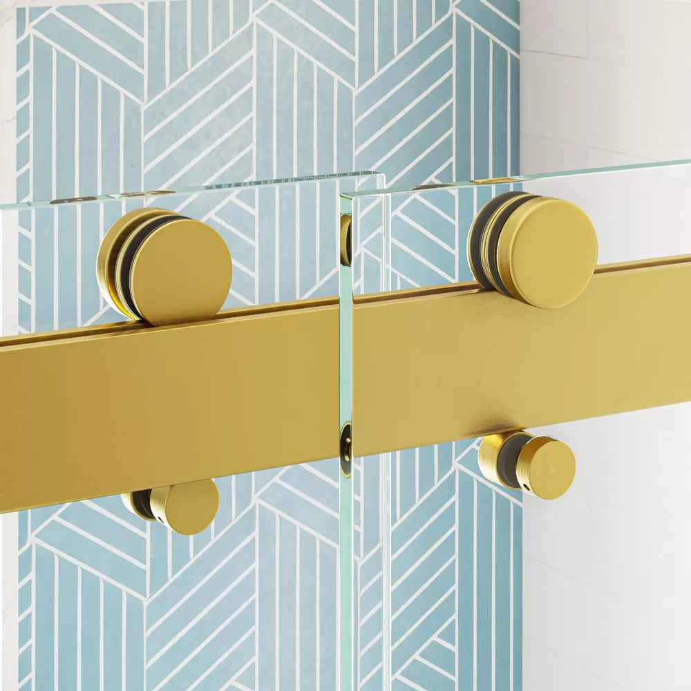 Mara Satin Gold Bypass Sliding Shower Door (NJ)