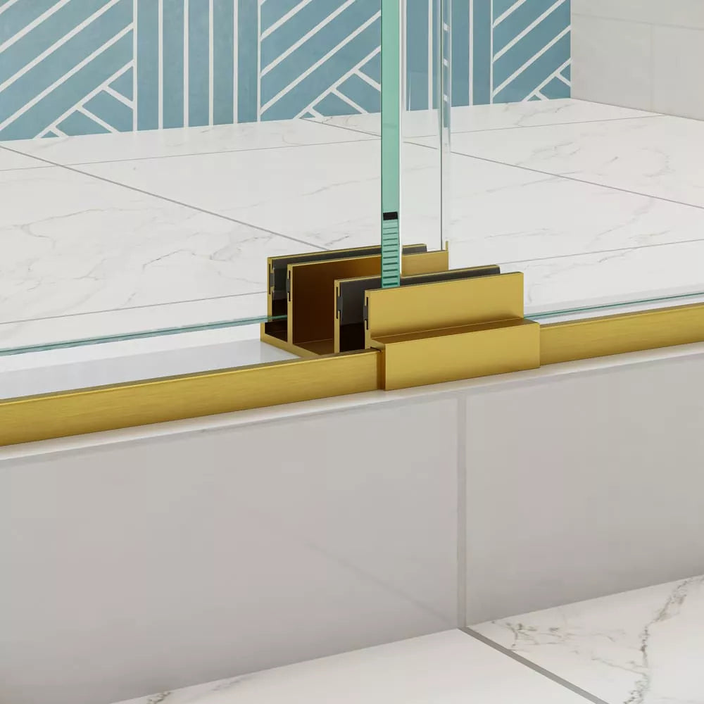 Mara Satin Gold Bypass Sliding Shower Door (NJ)