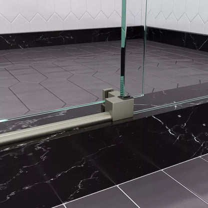 Briza Brushed Stainless Sliding Shower Door (NJ)