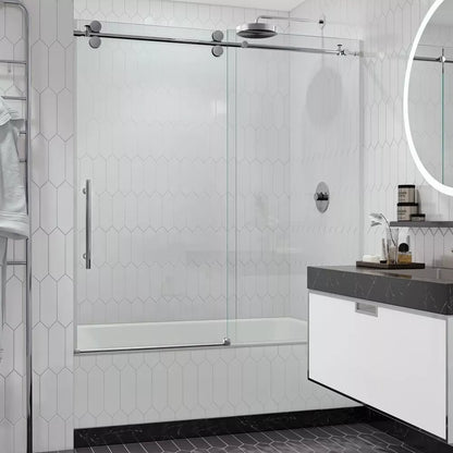 Briza Polished Stainless Sliding Shower Door (NJ)