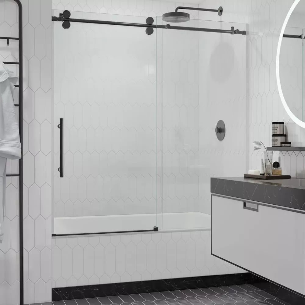 Briza Matte Black Sliding Shower Door (NJ)