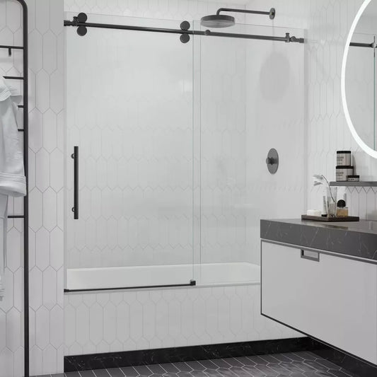 Briza Matte Black Sliding Shower Door (NJ)