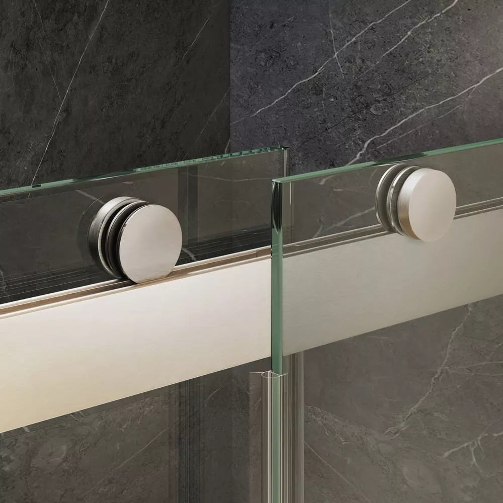 Strada Light Brushed Nickel Sliding Shower Door including Installation (NJ)