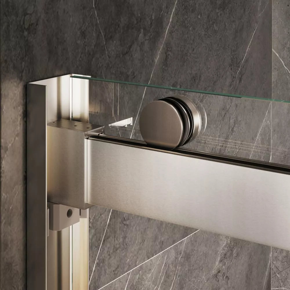 Strada Light Brushed Nickel Sliding Shower Door including Installation (NJ)