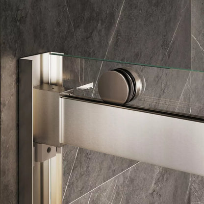 Strada Light Brushed Nickel Sliding Shower Door including Installation (NJ)