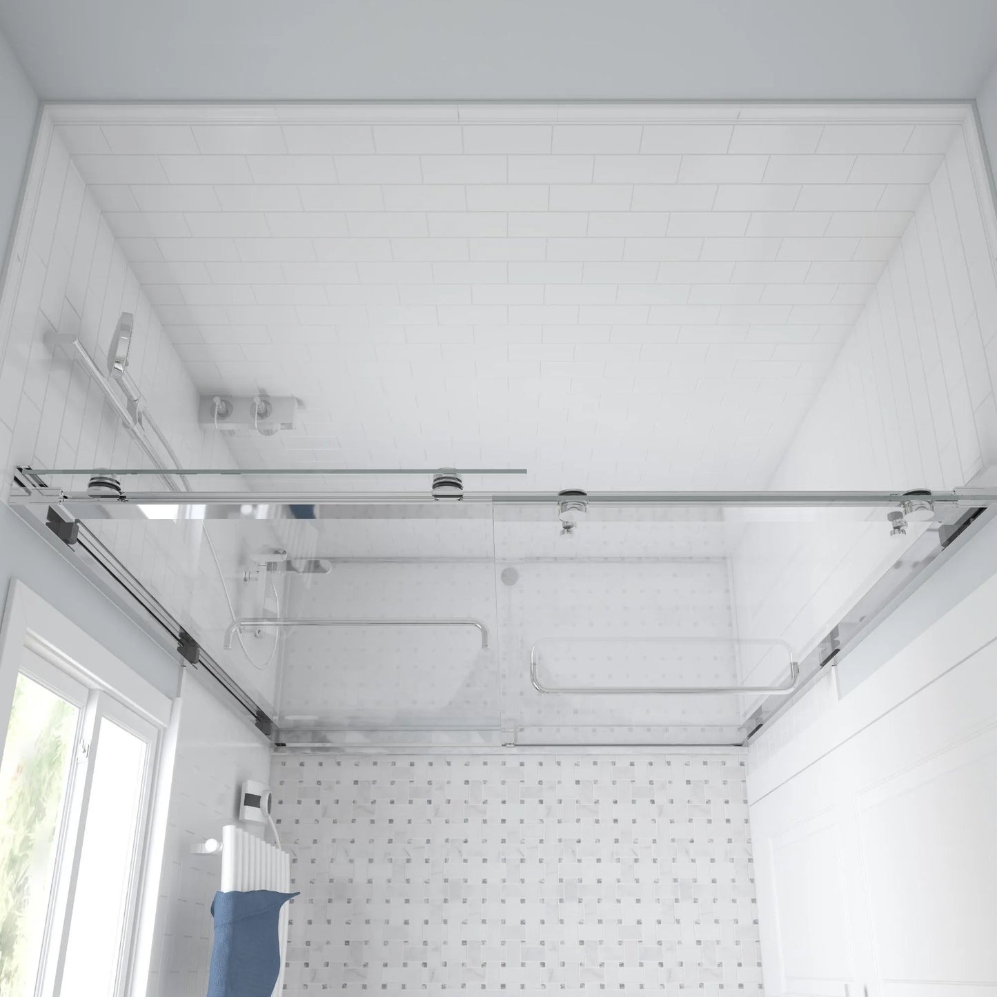 Verona Light Polished Chrome Bypass Sliding Shower Door (NJ)