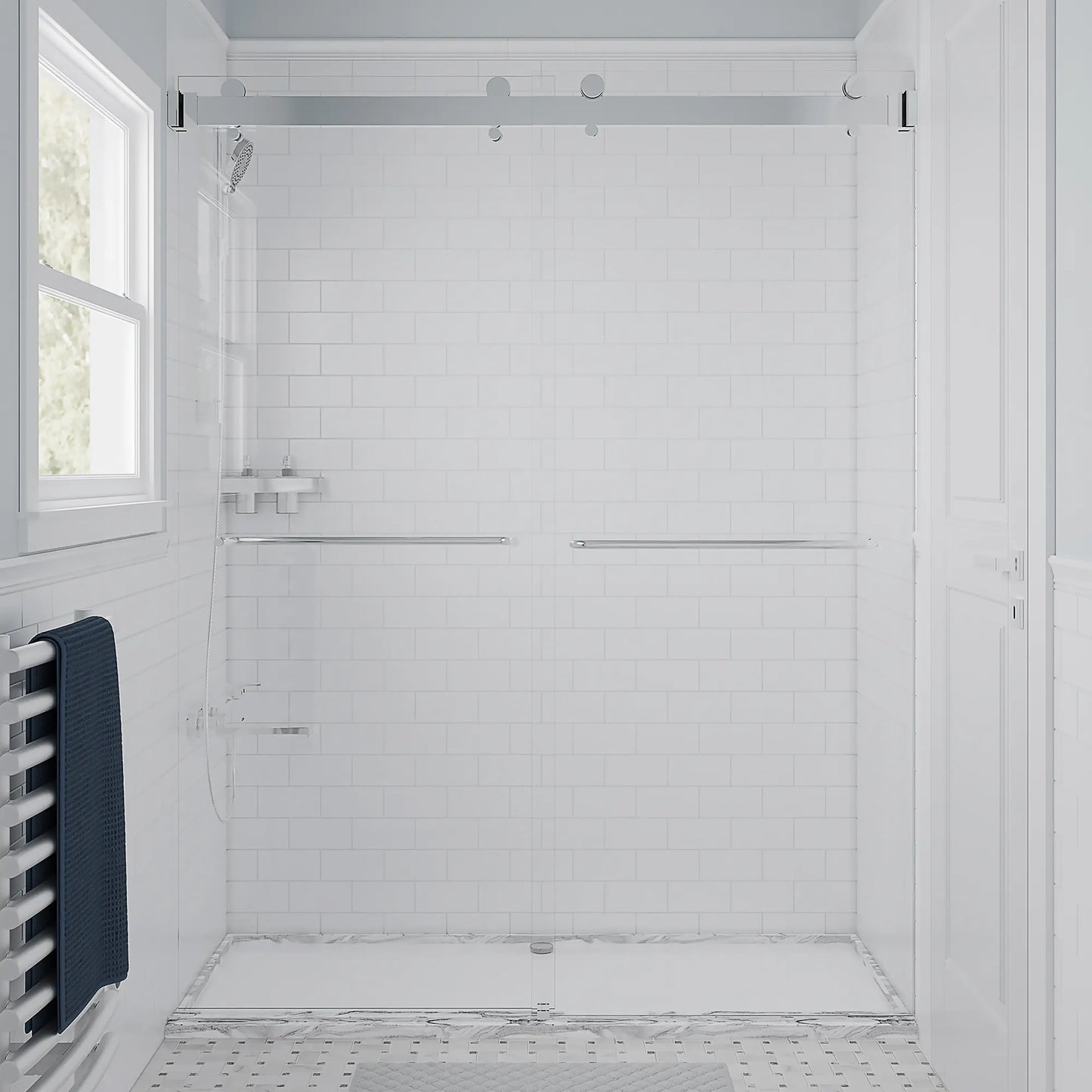 Verona Air Polished Chrome Bypass Sliding Shower Door including Installation (NJ)