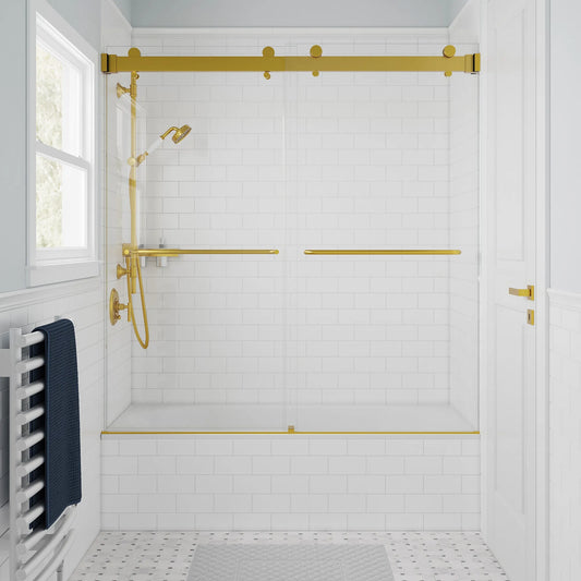 Verona Air Satin Gold Bypass Sliding Shower Door (NJ)