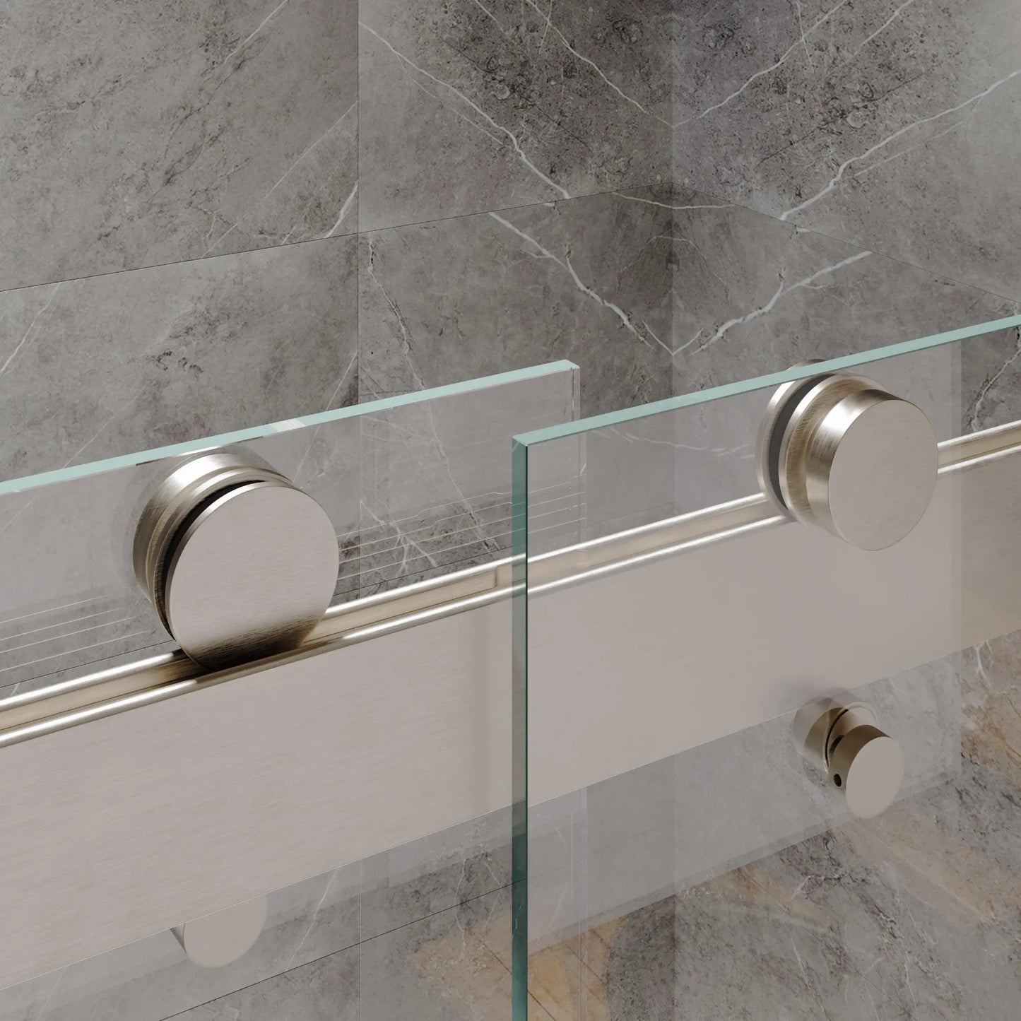 Verona Light Brushed Nickel Frameless Sliding Shower Door (NJ)