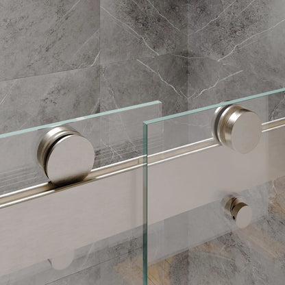 Verona Light Brushed Nickel Frameless Sliding Shower Door (NJ)